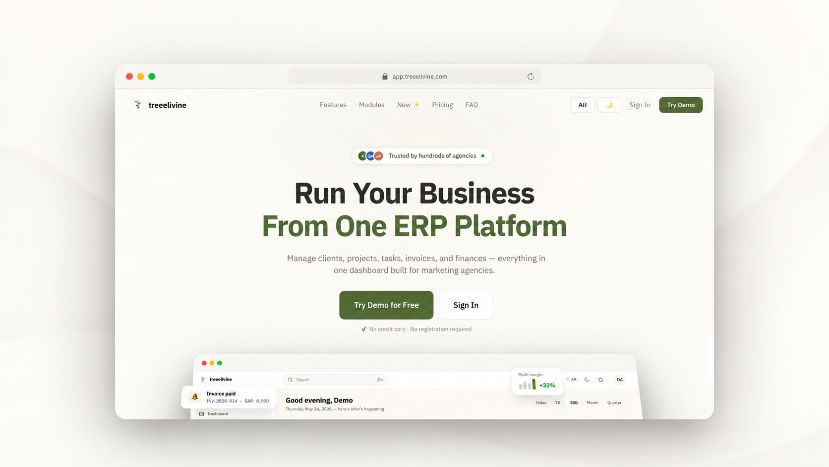 Preview of Treeelivine ERP